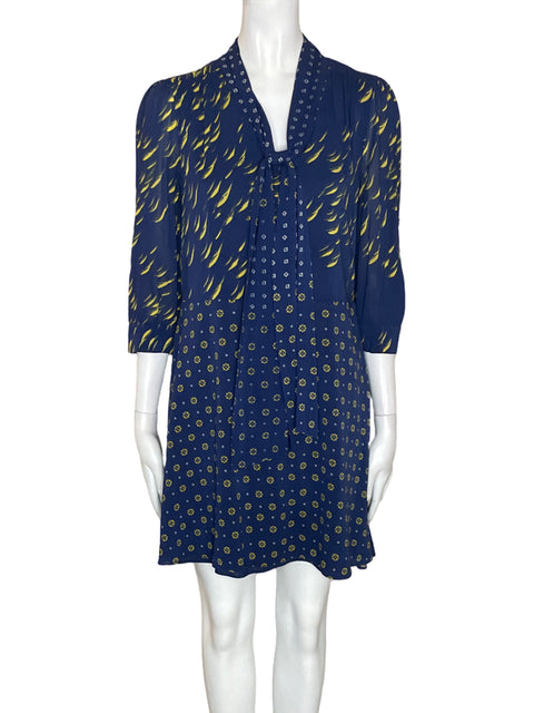 Vestido Alice + Olivia Estampado Lazo Azul - Talla S