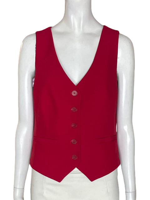 Chaleco Express Sin mangas Botones Rojo - Talla M