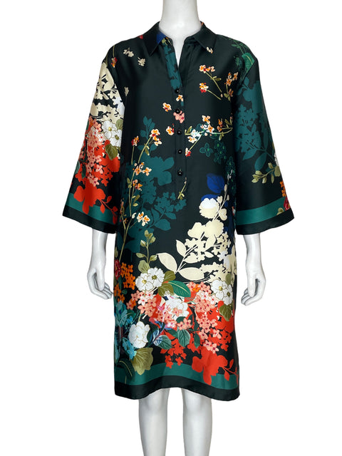 Vestido Teri Jon Estampado Floral Negro - Talla 6