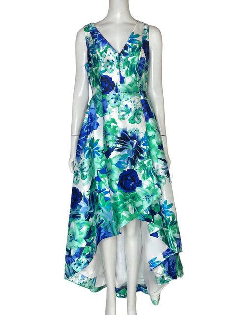 Vestido De Fiesta Calvin Klein Estampado Flecos Verde - Talla M