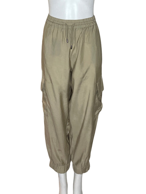 Pantalón Zara Elastico Bolsillo Beige - Talla XL