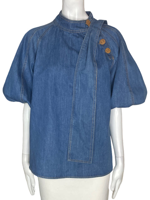 Blusa Zimmermann Abullonado Manga corta Azul - Talla 4