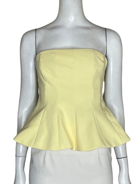 Blusa Zara Strapless Vuelos Amarillo - Talla XS