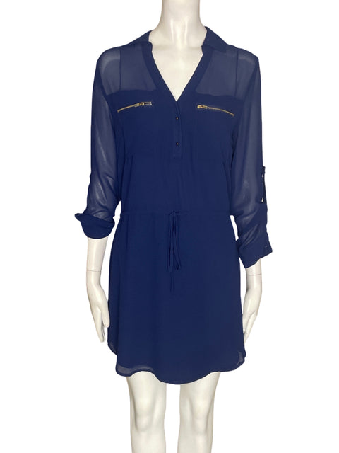 Vestido Naked Zebra Liso Mini Azul - Talla S