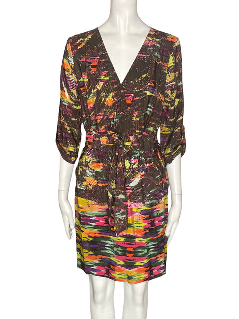 Vestido Charlie Jade Estampado Fajon Marrón - Talla XS