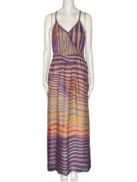 Vestido Charlie Jade Tiras Maxi Morado - Talla XS