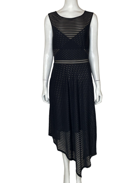 Vestido Bcbg Asimétrico Transparente Negro - Talla M