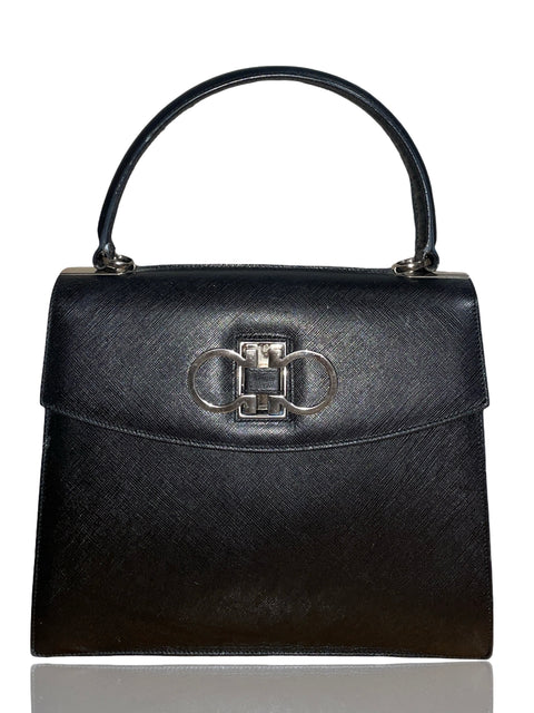 Cartera Salvatore Ferragamo Gancini Top Handle Negro - Talla U