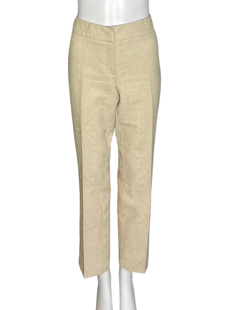 Pantalón New York & Company Texturizado Recto Beige - Talla 6