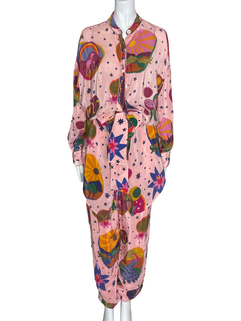 Conjunto Farm de Algodón Fajon Pantalón/blusa Rosado - Talla S