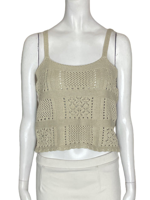 Blusa Portsaid Sin mangas Tejido Beige - Talla 42
