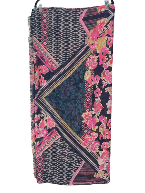 Bufanda Tesoro Tps Estampado Flecos Rosado - Talla U