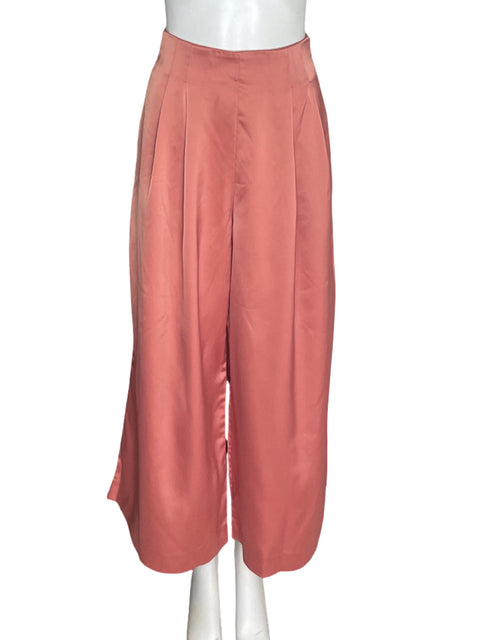 Pantalón Glam Palazo Recto Rosado - Talla L