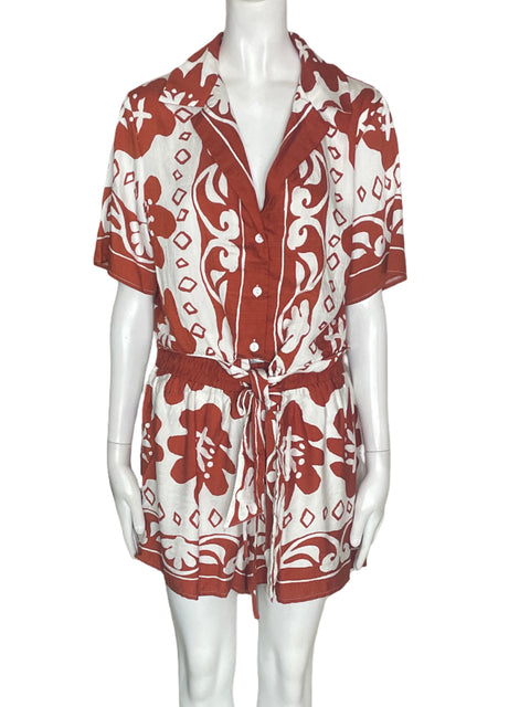 Conjunto Milk & Honey Short/blusa Estampado Marrón - Talla M