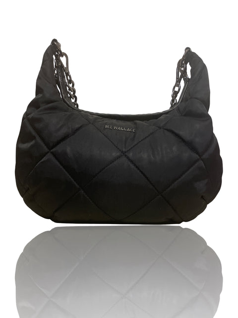 Cartera Mz Wallace Acolchada Doble asa Negro - Talla U