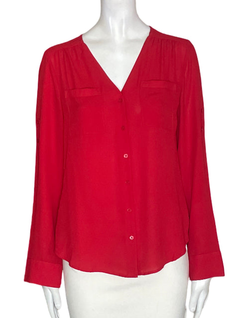 Blusa Express Liso Cuello v Rojo - Talla XS
