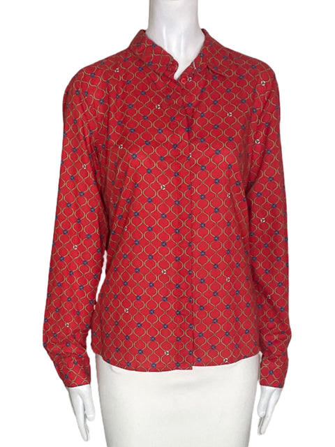Camisa Esprit Estampado Botones Rojo - Talla S