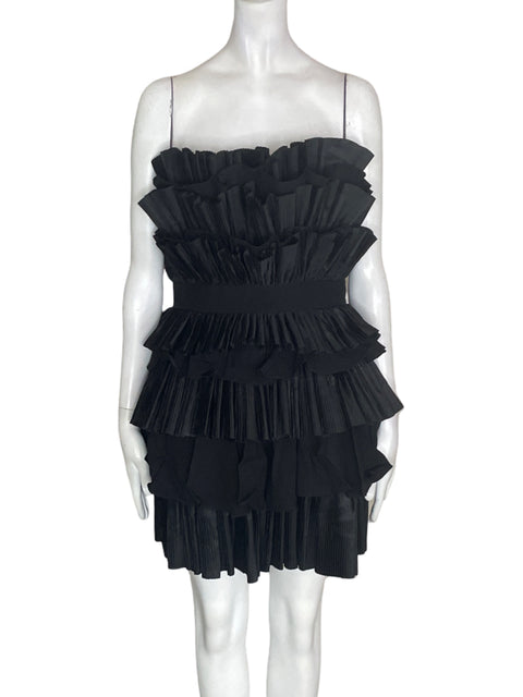 Vestido Acler Ruchas Mini Negro - Talla 8