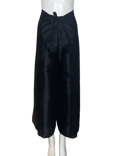 Pantalón Tesoro Tps de Seda Embolvente Estampado Negro - Talla U