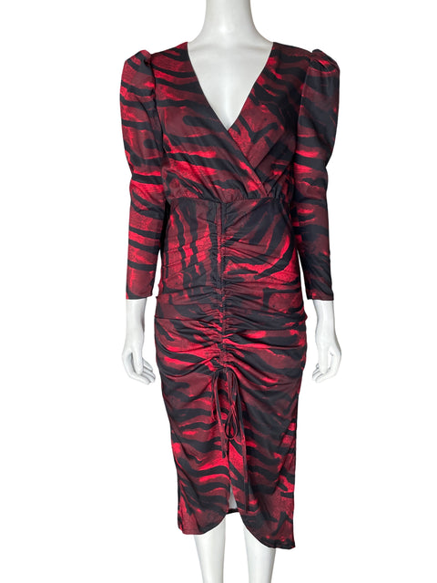 Vestido Ina Cuello v Estampado Rojo - Talla S