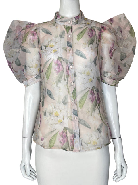 Blusa Ina Mangas abullonadas Rosado - Talla S