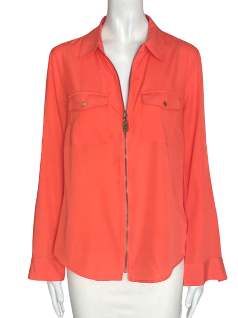 Blusa Michael Kors Zipper Manga larga Naranja - Talla M