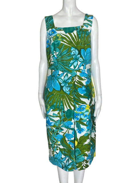 Vestido Talbots Sin mangas Estampado Azul - Talla 8