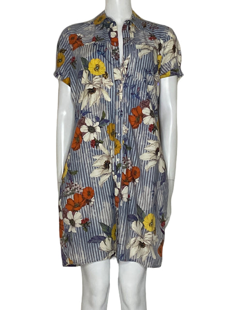 Vestido Studio F Estampado Floral Azul - Talla 8