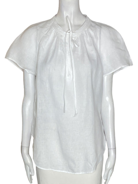 Blusa Polo Ralph Lauren de Lino Manga corta Suelto Blanco - Talla M