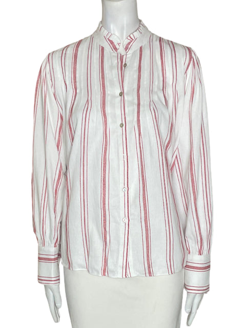 Camisa Massimo Dutti de Algodón Rayas Manga larga Rojo - Talla 10