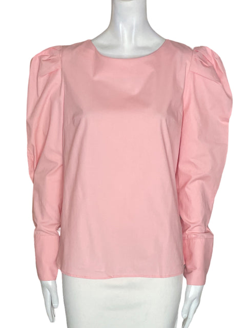 Blusa Michelle Forero de Algodón Abullonado Liso Rosado - Talla S