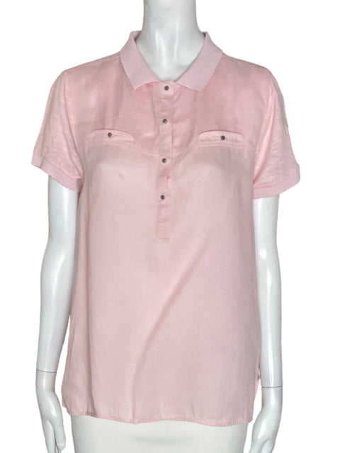 Blusa Adolfo Dominguez de Algodón Manga corta Bolsillo Rosado - Talla S