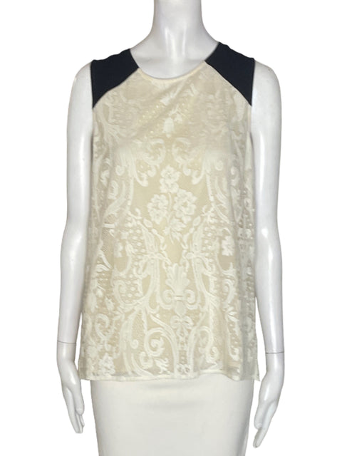Blusa Bcbg Maxazria Tejido Sin mangas Beige - Talla S