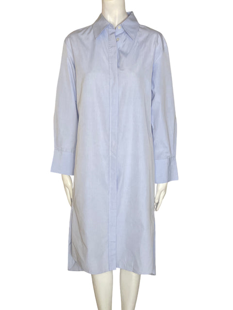 Vestido Massimo Dutti de Algodón Maxi Suelto Azul - Talla 6