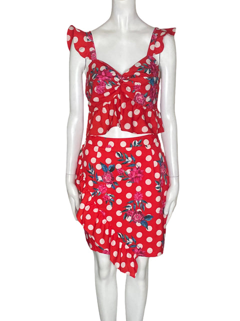 Conjunto Dygarni Falda/blusa Estampado Naranja - Talla M