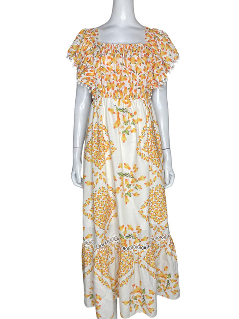 Vestido Beulah Style Cuello v Estampado Naranja - Talla S