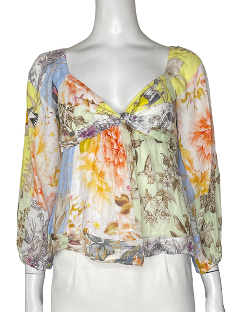 Blusa Banana Republic Manga larga Estampado Amarillo - Talla XS