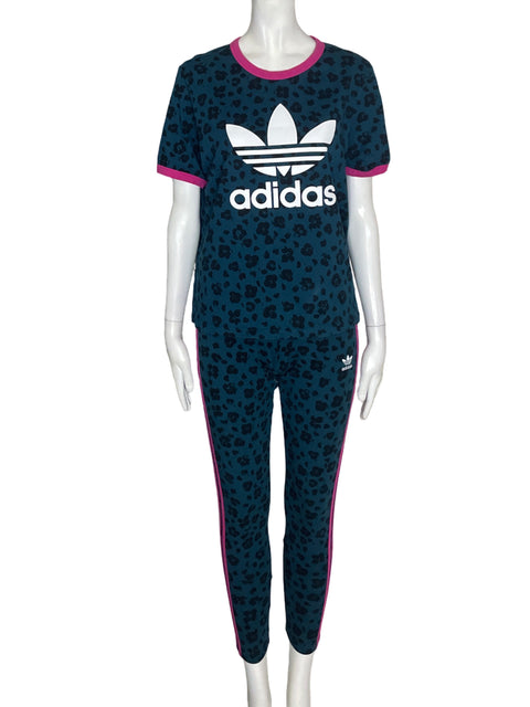 Conjunto Adidas Estampado Pantalón/camiseta Verde - Talla M