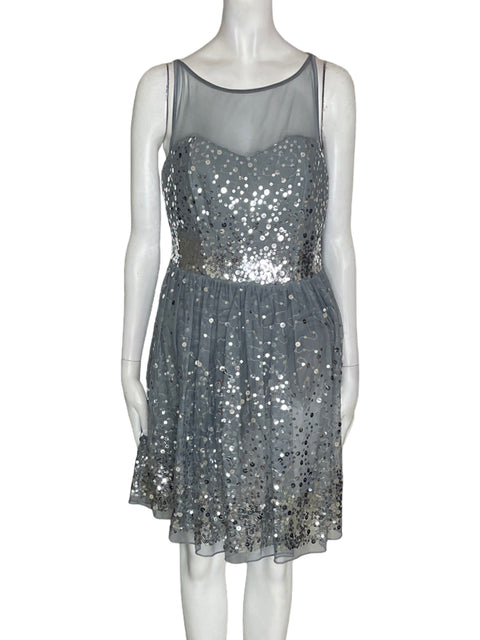 Vestido Rubyrox Lentejuelas Midi Plateado - Talla 6