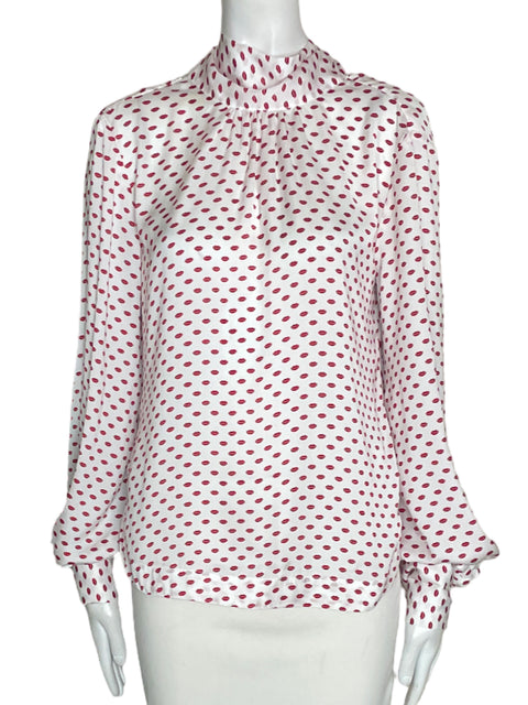 Blusa Nicolás Vaudelet Estampado Besitos Blanco - Talla S