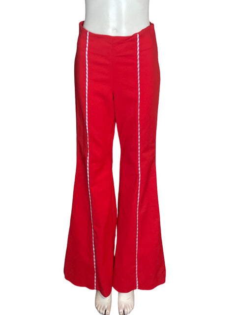 Pantalón Olga Lucia Cortez Ajustado Palazo Rojo - Talla S