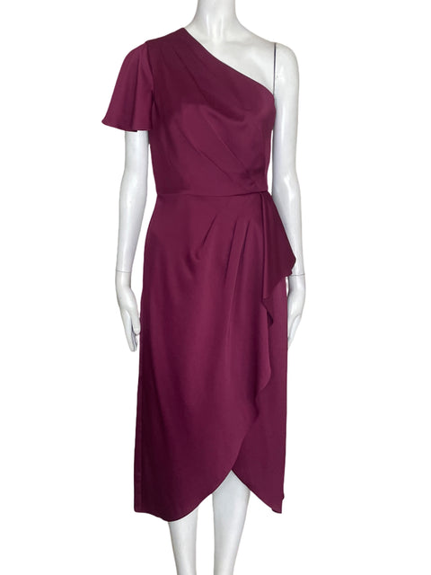 Vestido Ted Baker Oneshoulder Midi Morado - Talla XS