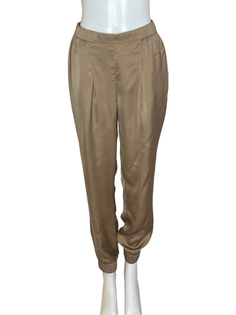 Pantalón Bcbg Elastico Ajustado Marrón - Talla S