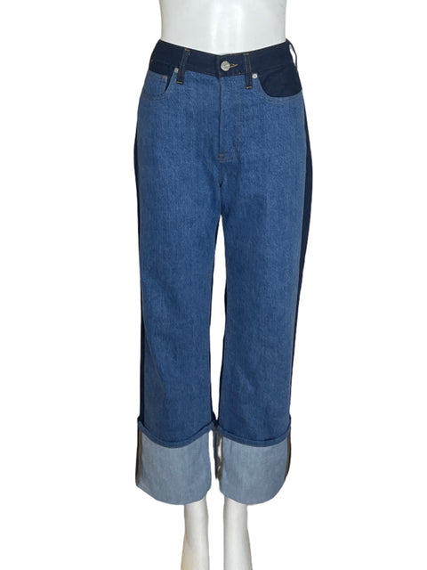 Pantalón Frame Recto Wide-leg Azul - Talla 27