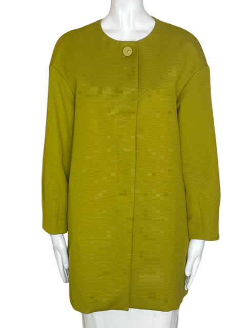 Abrigo Massimo Dutti de Algodón Botones Manga larga Verde - Talla S