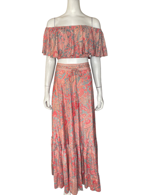 Conjunto Blé Resort Off-shoulder Floral Rosado - Talla M