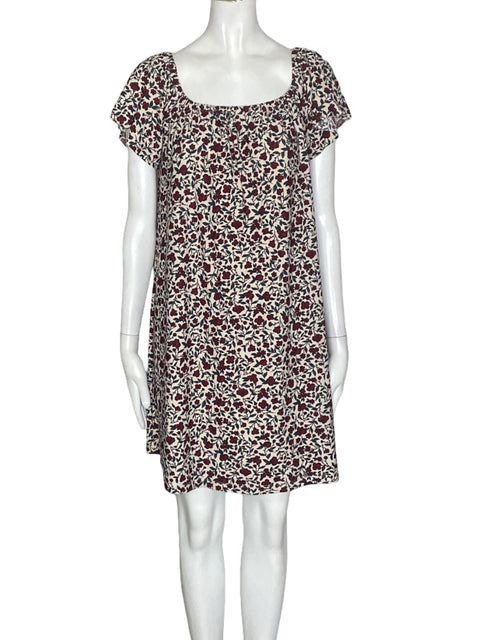 Vestido Mng Estampado Ruchas Rojo - Talla S