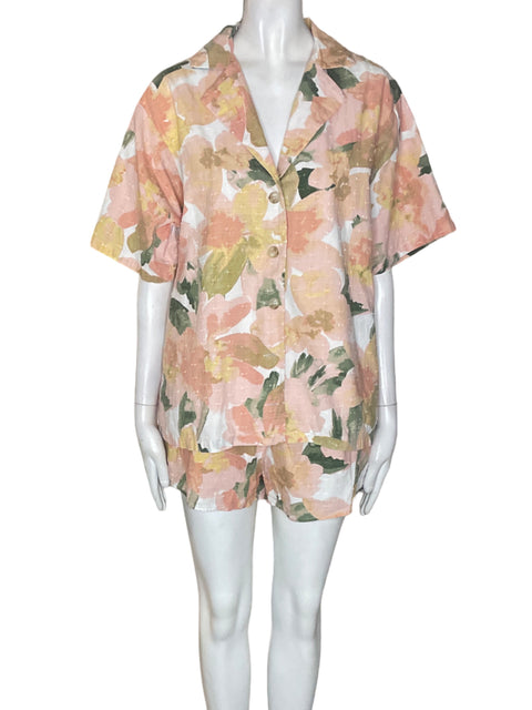 Conjunto Girl And The Sun de Algodón Short/blusa Estampado Beige - Talla XS