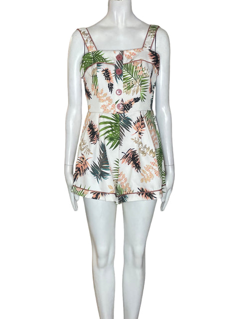 Romper Blithe Estampado Tiras Beige - Talla S