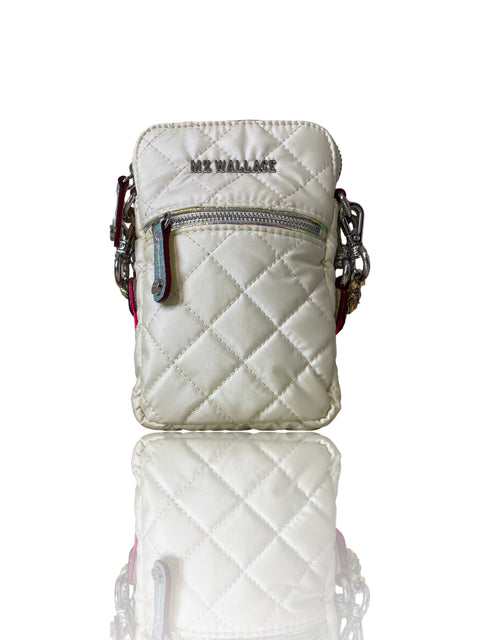 Cartera Mz Wallace Acolchado Strap Blanco - Talla U
